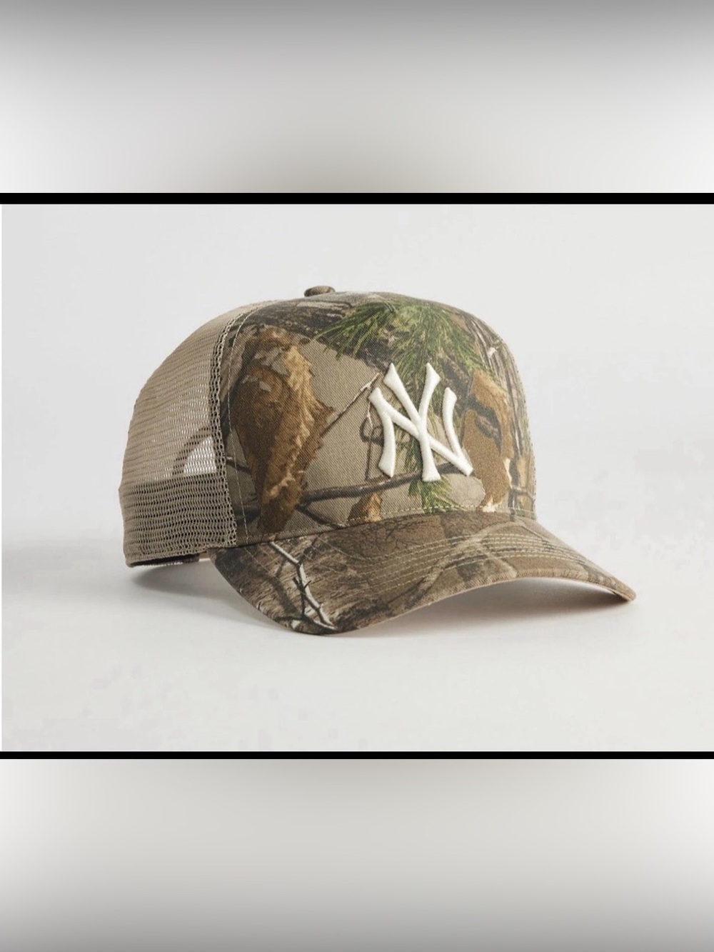 ‘47 Brand New York Yankees Hitch REALTREE Camo Trucker Snapback Hat Cap